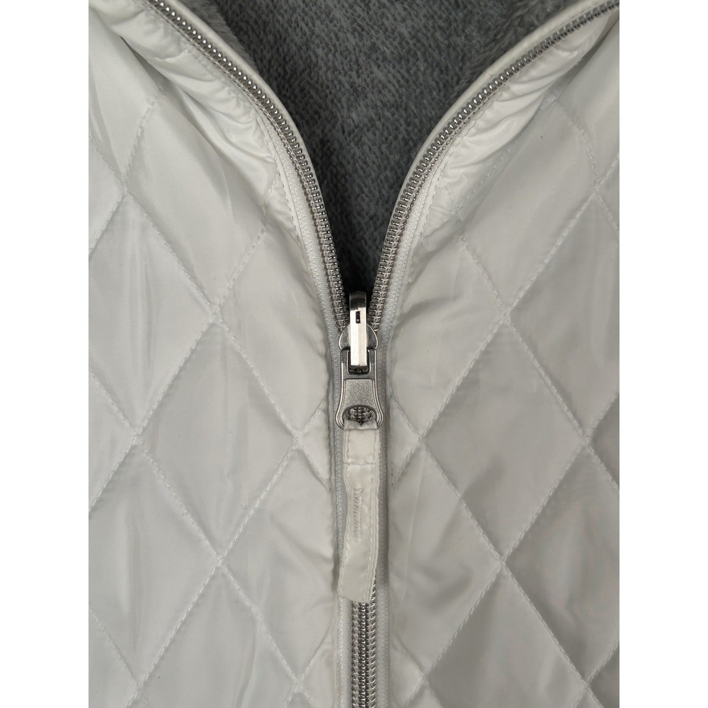 Free Country Reversible Puffer Vest Woman's Large White/Gray EC - Picture 12 of 16